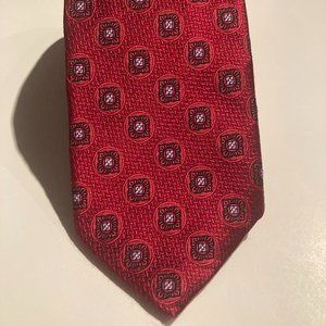 Robert Talbott Mens Silk Necktie Red Purple Geometric Hand Sewn Tie